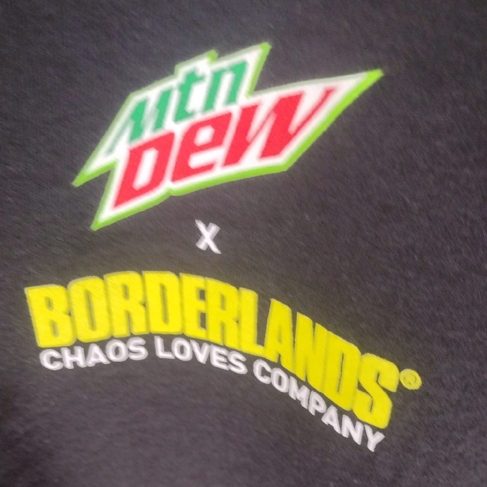 Mountain Dew X Borderlands District Classic Black Short Sleeve Tee LG - Picture 3 of 6